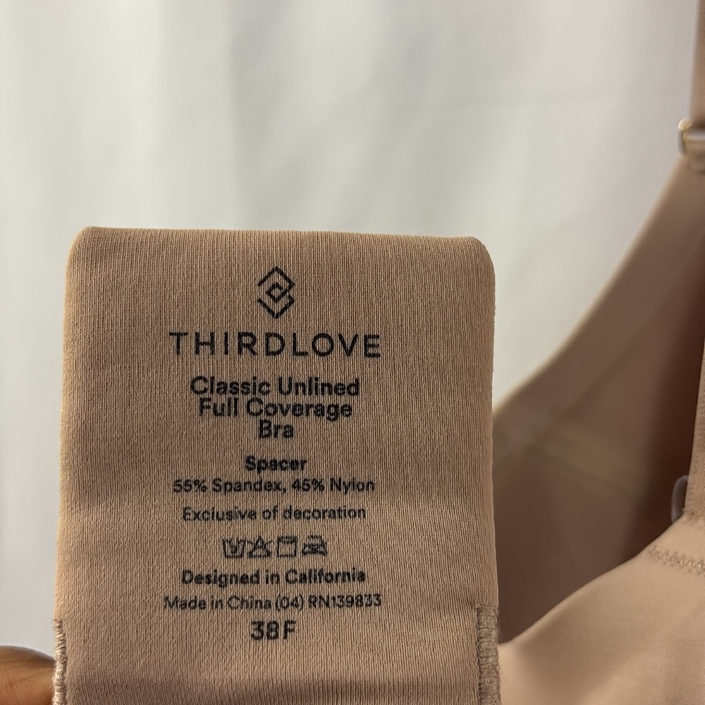 ThirdLove 38F Classic Unlined Full Coverage Beige Tan Underwire comfortable DDD - Picture 6 of 6